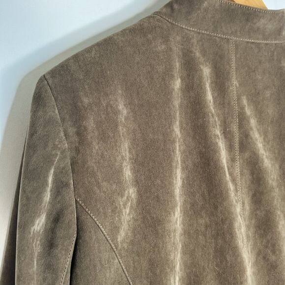 Doncaster Brown Soft Faux Suede Jacket Coat - Picture 9 of 11